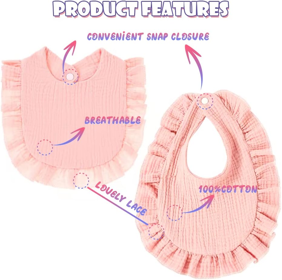 JIAHANG Baby Muslin Bandana Drool Bibs for Boys Girls Adjustable Baby Bibs Set - Image 4